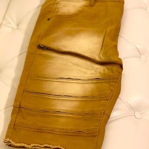 Gold washed Jean shorts